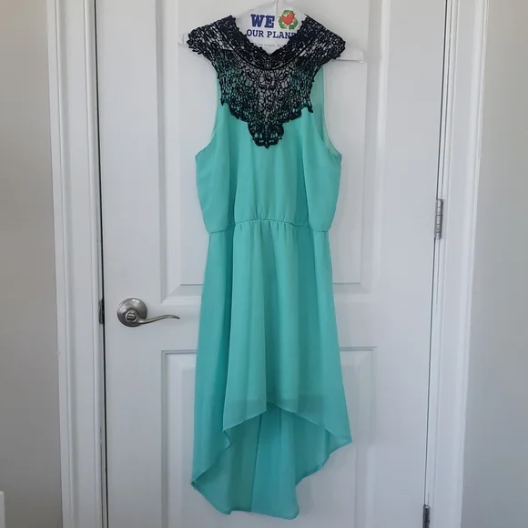 Charlotte Russe | Dresses | Green Pastel Dress With Black Lace Collar |  Poshmark